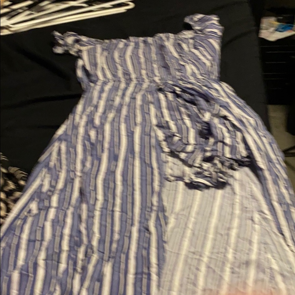 Stripped blue and white romper